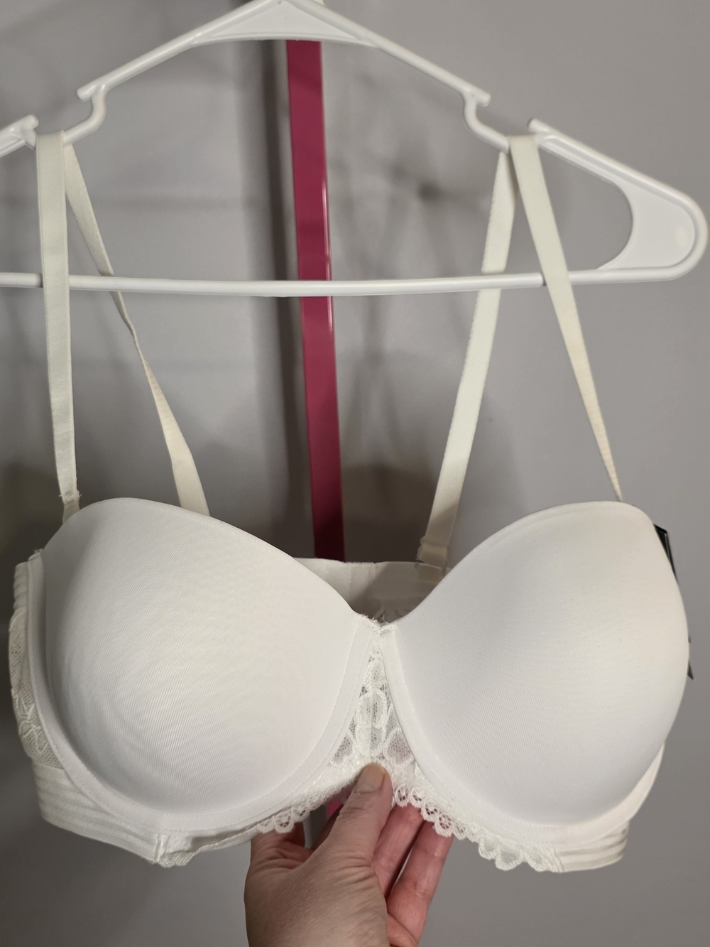 Maidenform White Convertible Lace-Trim Bra 40C